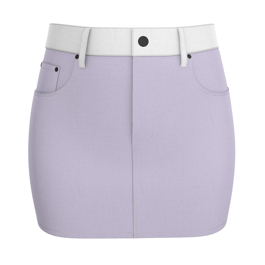 Paars Veil Denim Mini Skirt