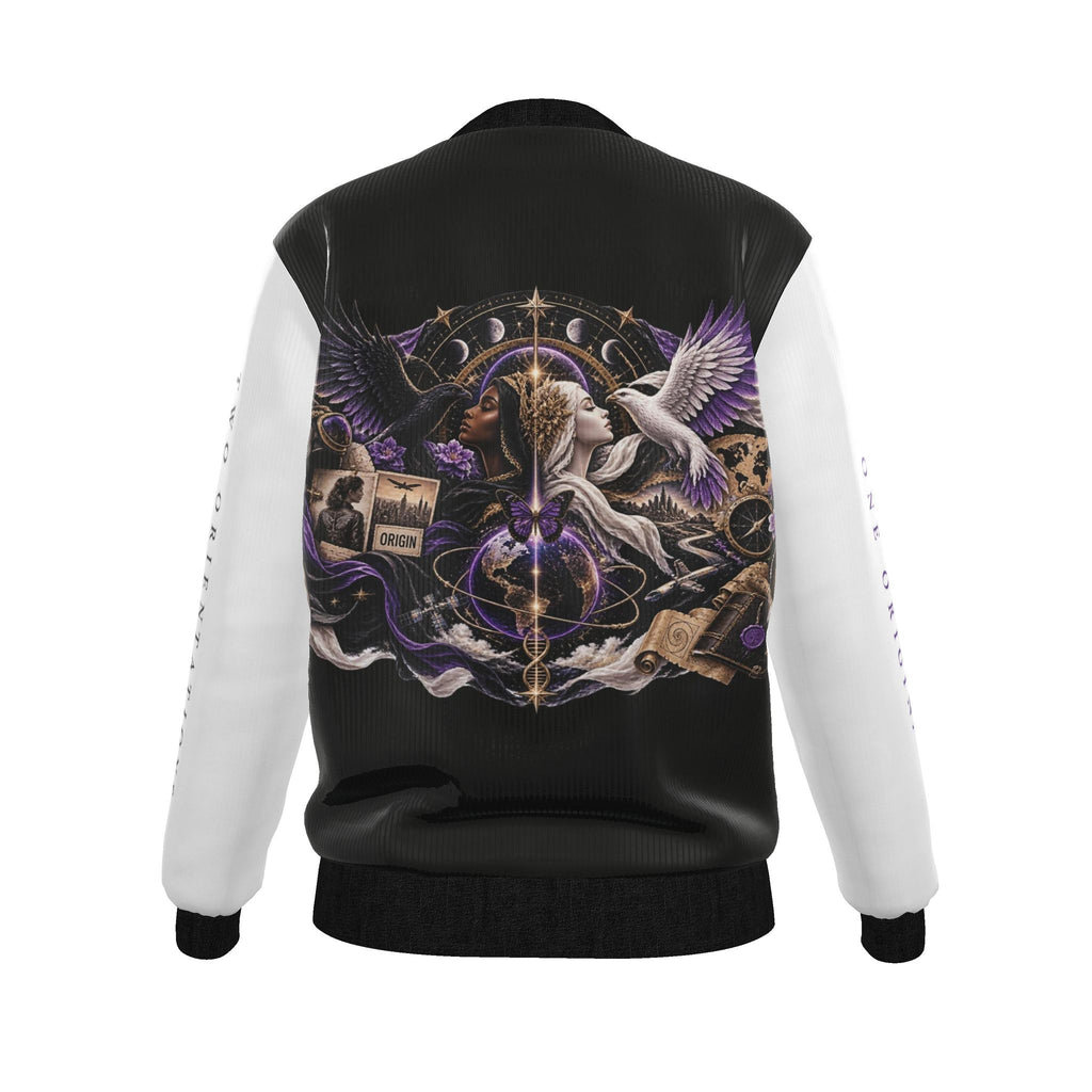Ivory Absolute “The Flight of Origin” Reversible Silk Bomber Jacket
