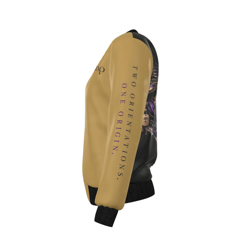 Desert Umber “The Flight of Origin” Reversible Silk Bomber Jacket