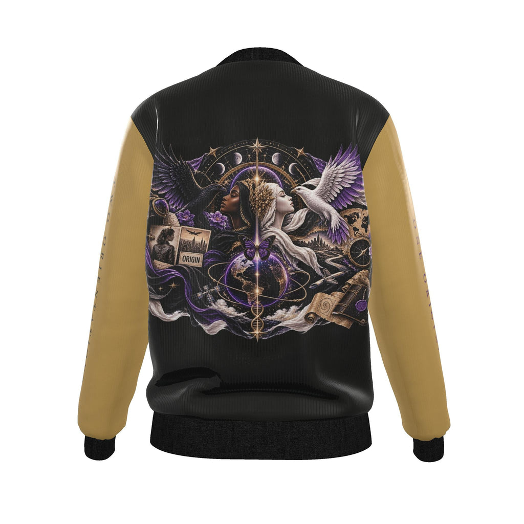 Desert Umber “The Flight of Origin” Reversible Silk Bomber Jacket
