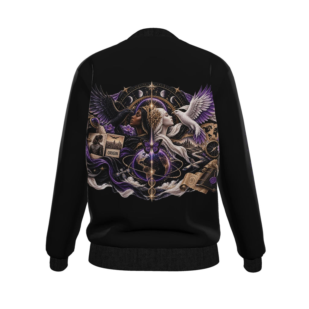 Desert Umber “The Flight of Origin” Reversible Silk Bomber Jacket