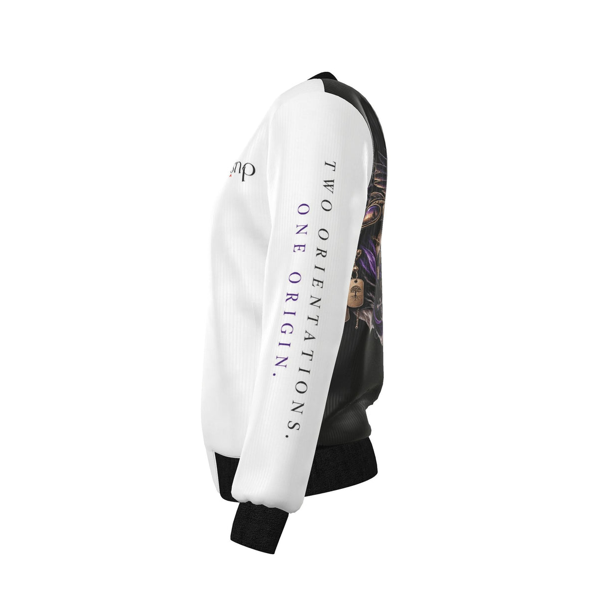 Ivory Absolute “The Flight of Origin” Reversible Silk Bomber Jacket