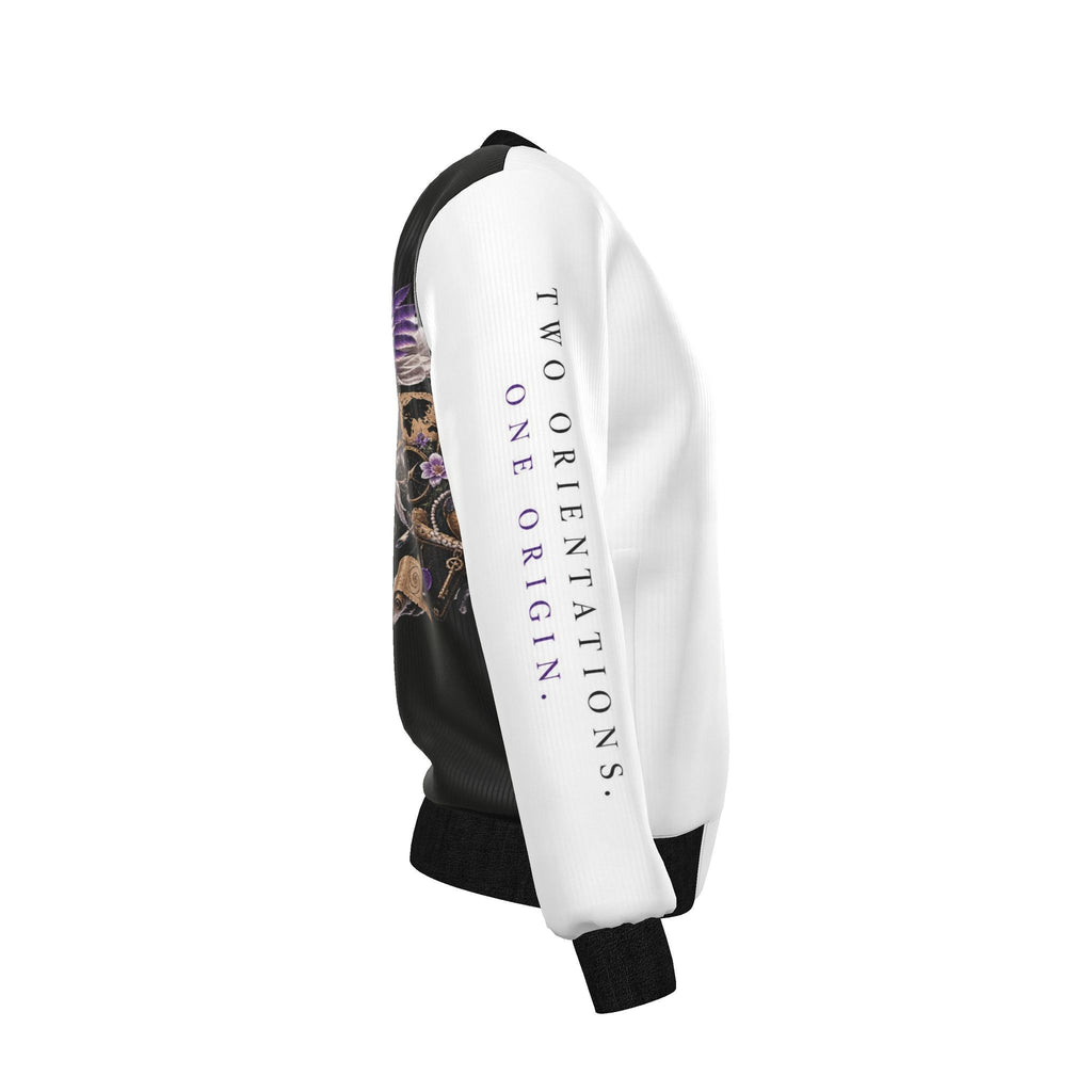 Ivory Absolute “The Flight of Origin” Reversible Silk Bomber Jacket